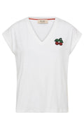Silao V-SS Tee | White | T-Shirt fra Mos Mosh – nedsat