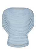 Cottuna Drapy Mesh Top | Light Blue | Bluse fra Neo Noir