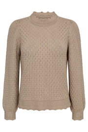 Gina Pullover 205040 | Simply Taupe | Strik fra Freequent