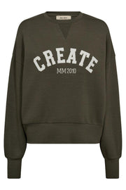 Celli O-LS Sweatshirt | Olive Night | Sweats fra Mos Mosh