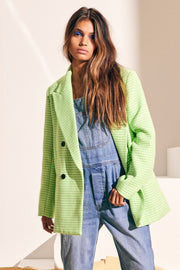 Boucle Check Oversize Blazer | Vibrant Green | Blazer fra Co'couture