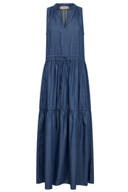 Sabri SL Denim Dress | Mid Blue | Kjole fra Mos Mosh