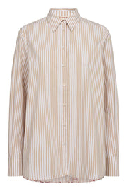 Elinda Leafy Stripe Shirt  | Sesame | Skjorte fra Mos Mosh