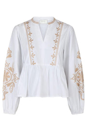 Ginia Emb Blouse 164393 | Off White | Bluse fra Neo Noir