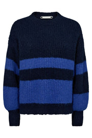 CoralieCC Block Rib Knit | Navy | Strik fra Co'Couture