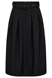 Luna Belt Midi Pleat Skirt 44003 | Black | Nederdel fra Co'couture