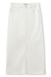 Mella White Denim Skirt | White | Nederdel fra Mos Mosh