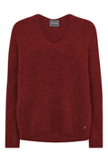 Thora V-Neck Knit | Rhythmic Red | Strik fra Mos Mosh
