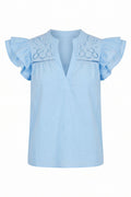 Hazel Ruffle Shirt | Blue – nedsat