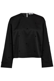 Clover Dot Blouse 35914 | Black | Bluse fra Co'couture