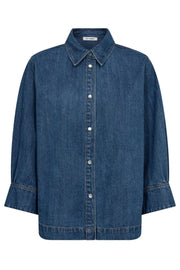 Delina Denim SS Shirt 35780 | Dark Denim | Top fra Co'couture