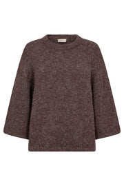 Grslulu Pullover 205507 | Coffee Bean Melange | Strik fra Freequent