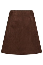 Hemie Imitated Suede Skirt | Brown | Nederdel fra Neo Noir