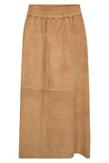 Deena Suede Skirt | Tan | Nederdel fra Mos Mosh – nedsat