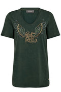 Faye O-SS Tee   | Dark Pine | T-shirt fra Mos Mosh