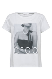 Siara Pearl Necklace Tee 33181 | White | T-Shirt fra Co'couture