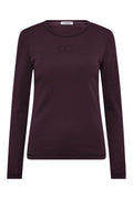 Granny Embroidery LS Tee 33180 | Plum | T-Shirt fra Co'couture
