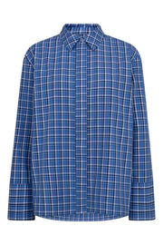Angelica Check Shirt 35170 | Blue | Bluse fra Co'couture