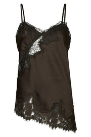 Viole Lace Top | Dark Brown | Bluse fra Neo Noir