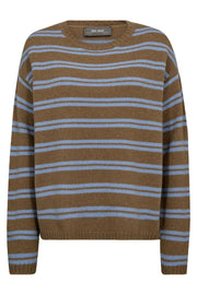 Khai Two Stripe Knit | True Camel | Strik fra Mos Mosh