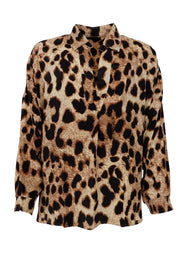 Luna Kaftan Blouse | Golden Leopard | Bluse fra Black Colour