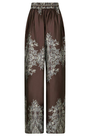 Lunet Paisley Border Pants | Dark Brown | Bukser fra Neo Noir