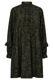 Molin Dress 207074 | Kombu Green W. Black | Kjole fra Freequent