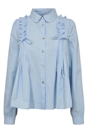 Fie Ls Frill Shirt | Light Blue | Skjorte fra Liberté