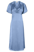 Illana Heavy Sateen Dress | Smoke Blue | Kjole fra Neo Noir