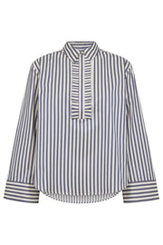 Samson Stripe Frill Shirt 35879 | Navy | Bluse fra Co'couture