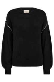 Kinlock Pullover 204665 | Black w. Moonbeam | Strik fra Freequent