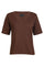 Ulla Ss Vneck Tshirt | Dark Brown | T-Shirt fra Liberté