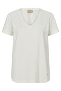 Dala V-SS Basic Tee | White | T-shirt fra Mos Mosh