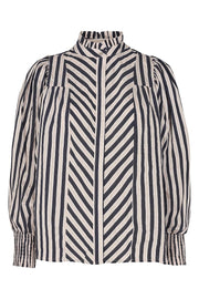 Odine Stripe Shirt 35035 | Black | Skjorte fra Co'couture
