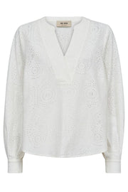 Yen Sina Lace Blouse  | Ecru | Bluse fra Mos Mosh