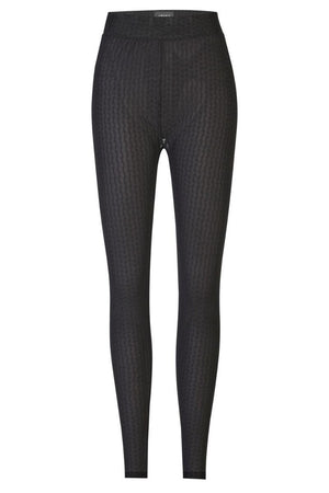 Isa Leggings | Black Wavy Lines | Leggings fra Liberté