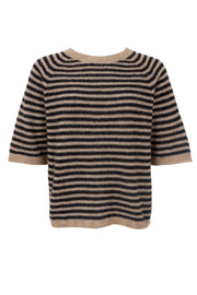 Dell Striped Jumper | Black | Strikket Top fra Black Colour