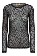 Loretta Mono Mesh Blouse | Black | Bluse fra Mos Mosh