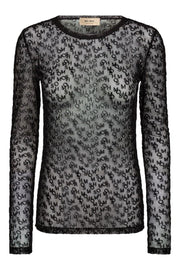 Loretta Mono Mesh Blouse | Black | Bluse fra Mos Mosh