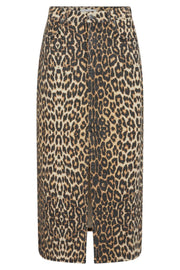 LeoCC Denim Slit Skirt | Khaki | Nederdel fra Co'couture