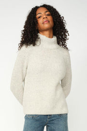 Thyra Highneck Knit | Light Grey Melange | Strik fra Mos Mosh