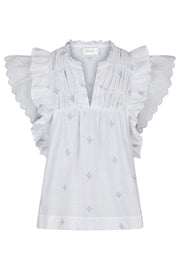 Jayla Embroidery Top | White | Bluse fra Neo Noir