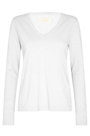 Arden V-Ls Tee | White | T-shirt fra Mos Mosh