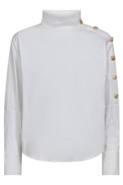 Sanna Asym Button Blouse 35946 | White | Bluse fra Co'couture