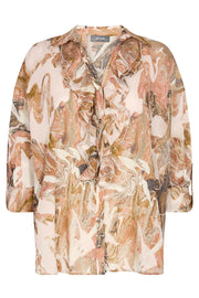 Jelena Voile Marble Shirt | Burlwood | Skjorte fra Mos Mosh