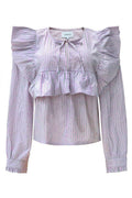 Heather Ls Tie Blouse | Pink Stripe | Bluse fra Liberté – nedsat