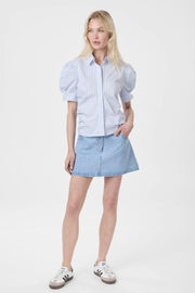 Frannie Stripe Shirt | White/Light Blue | Bluse fra Neo Noir