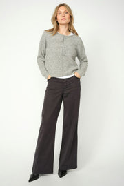 Almine Knit Cardigan | Grey Melange | Strik fra Mos Mosh