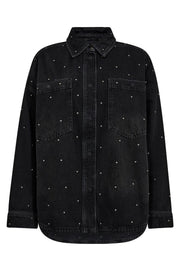 Emme Studs Shirt | Dark Grey Denim | Skjorte fra Mos Mosh