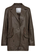 Phoebe Tie String Leather Bl 30123 | Elephant | Blazer fra Co'couture